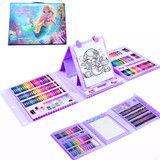 Maleta Estojo De Pintura Infantil Colorir Desenhos 208 Pç