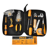 Maleta Estojo Kit Caixa Jogo De Ferramentas 9 Peças Ingco Cor Laranja
