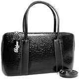 Maleta Executiva Feminina Pasta Notebook Tablet Bolsa Social Casual Laptop Ombro Transversal 14 15 15 6 15 6 16 17 Polegadas Preto Croco Bolinha Grande 