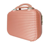Maleta Frasqueira De Mão P Viagem Rígida Nécessaire Abs 12 Cor Rosa