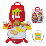 Maleta Infantil Fast Food De Brinquedo Kit 3 Em 1