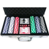 Maleta Jogo De Poker C 300 Fichas E 2 Baralhos 5 Dados
