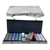 Maleta Jogo De Poker C 500 Fichas E 2 Baralhos 5 Dados