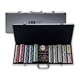 Maleta Jogo De Poker Com 300 Fichas  2 Baralhos E 5 Dados  Alumínio  Jogo De Poker C Maleta Fichas Coloridas  500un   Jogo De Poker Com Maleta 500 Fichas 2 Blocos De Cartas