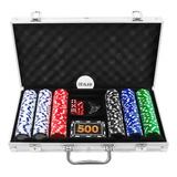 Maleta Jogo De Poker Dados 300 Fichas Numeração Profissional