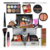 Maleta Kit Maquiagem Completo Estojo Sombras Batom Blush Pó