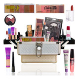 Maleta Maquiagem Completa Kit Batom Sombras Lápis Ruby Rose