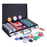 Maleta Poker 300 Fichas Numeradas 2 Baralhos 5 Dados Blind