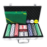 Maleta Poker 300 Fichas Oficiais S Numeração Baralhos Dados