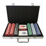 Maleta Poker Completa Com 300 Fichas E Acessórios Inclusos  