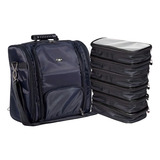 Maleta Porta Maquiagem Profissional Com 6 Necessaire Cor Preto