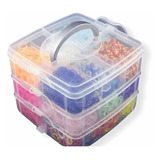 Maleta Pulseiras Tear 3 000 Elasticos Cores Sortidas