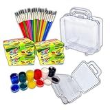 Maletinha Acrilica Cristal 1 Cx De Tinta Guache 20 Pinceis Kit Pintura Infantil Menina Menino Presente Para Criança Desenhar Pintar
