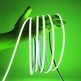 Maligaza 5mm Ultra Thin Cob Led Strip Green Color 24v, Ra>90 High Cri Led Tape Light, Cuttable Flexible, 16.4ft Super Bright, Ip30 For Indoor House Room Decor