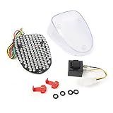 Mallofusa Luz Traseira De LED Para Motocicleta Lanterna Traseira De Freio Integrada Compatível Com Yamaha Royal Star XVZ1300 1996 2013 V Star 650 XVS650 Silverado 2002 2010 Lente Transparente