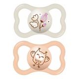 Mam Ch50422 Kit 2 Chupetas Bico De Silicone Air Idade 16m Rosa E Lilás