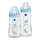 Mam Ma50021 Easy Active Bebê Kit 2 Mamadeiras 270 330 Ml 2m Azul