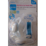 Mam Pacifier 2 Chupetas Clip Value Pack Azul I Love Daddy