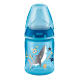 Mamadeira Nuk 150ml My 1st First Choice Azul Boy Tubarão