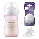 Mamadeira Pétala Avent Rosa 260ml Bico 6 Meses Pétala 260ml Acompanha Bico Tamanho 3 Fluxo Individualizado