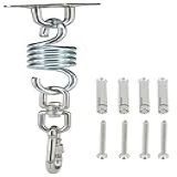 MAMDAFAON Kit De Suspensão De Cadeira De Rede Suporte De Rede De Teto De Aço Inoxidável 304 Gancho Giratório De Extremidade Dupla Gancho De Mola E Suportes De Montagem Capacidade De Carga 181 Kg 