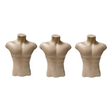 Manequim Busto Expositor Masculino Kit 3 Unidades Promoção