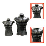 Manequim Busto Feminino E Masculino Preto Maio Corpo Loja