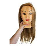 Manequim Cabeça De Boneca Cabelo Misto Acompanha Suporte