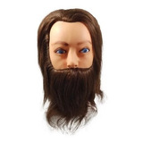 Manequim Cabeça De Boneca Masculina Natural C Barba Supor