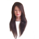 Manequim Cabeça De Boneca Treino Corte Penteado 70 Natural