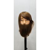Manequim Cabeça De Treino Masculino Cabelo Barba Lisos