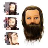 Manequim Cabelo Humano Para Treino Com Barba Masculina