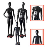Manequim Casal Masculino infantil Cabeça De Ovo Preto