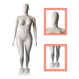 Manequim Feminino Plus Size Pose Branca Plástico 3 Braços
