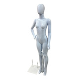 Manequim Feminino Reta Cabeça Ovo Base Branco 03 Braços