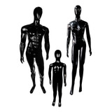 Manequim Masculino Feminino E Infantil Preto C Base