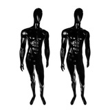Manequim Masculino Fitness Preto C Base 2 Unidades