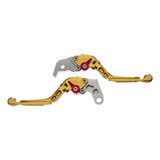 Manete Moto X Super Bike Par C  Regulagens 3 4dedos Dourado