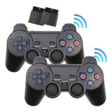 Manete Ps2 Play 2 Sem Fio Joystick Kit Com 2 Controles Play2 Cor Preto