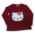 Manga Longa Hello Kitty Rosto Logo Baby Look Infantil Maj672