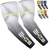 Mangas De Compressão De Resfriamento Com Proteção Solar Mangas De Braço Esportes Masculinos E Femininos 1 Par Branco X Large