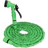 Mangueira 15M Mágica De Jardim- Retrátil E Flexivel- Mangueira Extensível Com Esguicho E 7 Tipo De Jatos Diferentes- -VERDE- FONSES