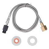 Mangueira Adaptadora De Recarga De Cilindro De CO2 Glomora Adaptador De Recarga De Refrigerante Conector De Tanque De Enchimento De Cartucho De Cilindro De CO2 Com Mangueira De Stainless Steel Hose 