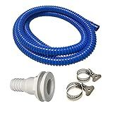 Mangueira De Bomba De Esgoto De 1 9 Cm De Diâmetro Kit De Bomba De Porão Mangueira De 2 M Mangueira De PVC Flexível De Qualidade Premium O Pacote Inclui Encaixe Através Do Casco E 2 Braçadeiras De Aço Inoxidável Azul