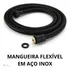 Mangueira Engate Flexível 120cm Preto Trançado Aço Inox