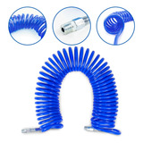 Mangueira Espiral Pu 8mm Pneumática Ar Comprimido 15m Engate Cor Azul