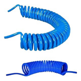 Mangueira Espiral Pu Azul 8mm X 10 Metros   Kit 2 Peças