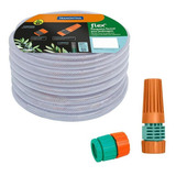 Mangueira Flex Transparente Em Pvc 3 Camadas Com Engate Rosqueado E Esguicho 30m Tramontina