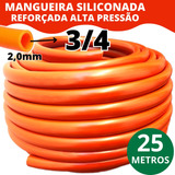 Mangueira Jardim 25m Metros 3 4 X 2mm Siliconada Reforçada Cor Laranja