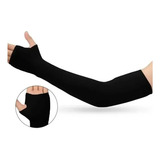 Manguito C Luva Preto Proteção Solar Uv50 Corrida Ciclista